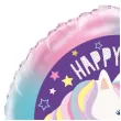 balon foliowy jednorozec happy birthday unique 18 rnd