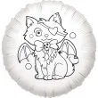 balon foliowy kolorowanka kot z kokarda bialy 18 rnd
