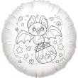 balon foliowy kolorowanka nietoperz gacus bialy 18 rnd