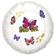 balon foliowy kolorowe motylki 100 lat bialy 18 rnd