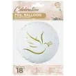 balon foliowy komunia swieta golabek z galazka oliwna bialy godan 18 rnd