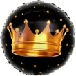 balon foliowy korona zlota czarny jix 18 rnd