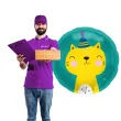 balon foliowy kot w czapeczce urodzinowej turkusowy folat 18 rnd