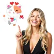 balon foliowy kot z sercami dekoracja prezent na walentynki urodziny amscan 31 shp
