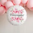 balon foliowy kwiat jabloni dziewczynka dekoracja na baby shower gender reveal bialy 18 rnd