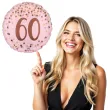 balon foliowy liczba 60 dekoracja na 60 urodziny rozowy amscan 18 rnd
