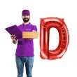 balon foliowy litera d czerwony partydeco 14 ltr