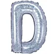 balon foliowy litera d holograficzna srebrny partydeco 14 ltr
