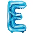 balon foliowy litera e niebieski partydeco 14 ltr