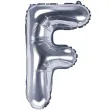 balon foliowy litera f srebrny partydeco 14 ltr
