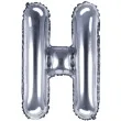 balon foliowy litera h srebrny partydeco 14 ltr