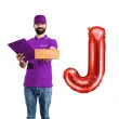 balon foliowy litera j czerwony partydeco 14 ltr