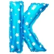 balon foliowy litera k gwiazdki blekitny oem 16 ltr