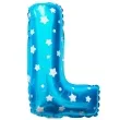 balon foliowy litera l gwiazdki blekitny oem 16 ltr