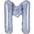 balon foliowy litera m holograficzna srebrny partydeco 14 ltr