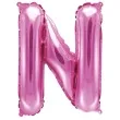 balon foliowy litera n 14 partydeco rozowy ciemny