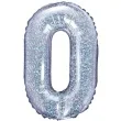 balon foliowy litera o 14 partydeco srebrny holograficzny