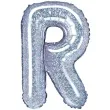 balon foliowy litera r 14 partydeco srebrny holograficzny