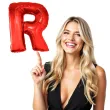 balon foliowy litera r czerwony funny fashion 40 ltr