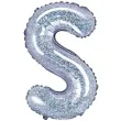 balon foliowy litera s 14 partydeco srebrny holograficzny
