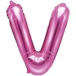 balon foliowy litera v 14 partydeco rozowy ciemny