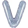balon foliowy litera v 14 partydeco srebrny holograficzny