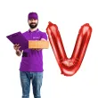 balon foliowy litera v czerwony partydeco 14 ltr