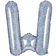 balon foliowy litera w 14 partydeco srebrny holograficzny