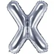 balon foliowy litera x 14 partydeco srebrny