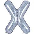 balon foliowy litera x 14 partydeco srebrny holograficzny