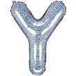 balon foliowy litera y 14 partydeco srebrny holograficzny