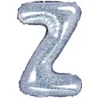 balon foliowy litera z 14 partydeco srebrny holograficzny