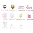 balon foliowy love happy birthday rosegold partypal zestaw 120 szt