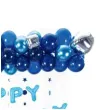 balon foliowy love happy birthday srebrno granatowe partypal zestaw 102 szt