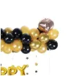 balon foliowy love happy birthday zloto czarne partypal zestaw 120 szt