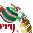 balon foliowy merry christmas bombki qualatex 18 rnd