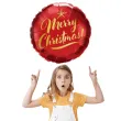 balon foliowy merry christmas czerwony qualatex 18 rnd