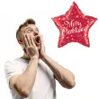 balon foliowy merry christmas gwiazda czerwony qualatex 20 str