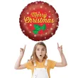 balon foliowy merry christmas holo czerwony betallic 18 rnd