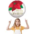 balon foliowy merry christmas kwiat poinsencji amscan 18 rnd