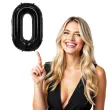 balon foliowy metalizowana cyfra 0 czarny partydeco 33 dgt