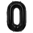 balon foliowy metalizowana cyfra 0 czarny partydeco 33 dgt