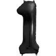 balon foliowy metalizowana cyfra 1 czarny partydeco 33 dgt