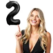 balon foliowy metalizowana cyfra 2 czarny partydeco 33 dgt