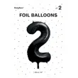 balon foliowy metalizowana cyfra 2 czarny partydeco 33 dgt