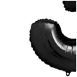 balon foliowy metalizowana cyfra 3 czarny partydeco 33 dgt