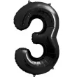 balon foliowy metalizowana cyfra 3 czarny partydeco 33 dgt