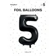 balon foliowy metalizowana cyfra 5 czarny partydeco 33 dgt