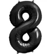 balon foliowy metalizowana cyfra 8 czarny partydeco 33 dgt
