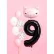balon foliowy metalizowana cyfra 9 czarny partydeco 33 dgt